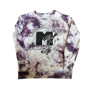 MTV Music Television Tie Dye I Want My MTV 1981 Graphic Sweatshirt